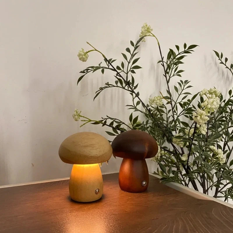 Lumishroom™ Lampu meja kayu