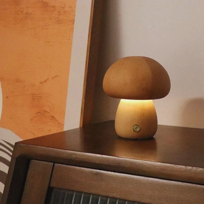 Lumishroom™ Lampu meja kayu