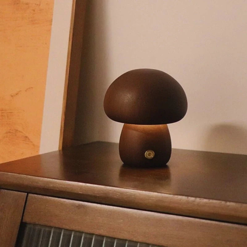 Lumishroom™ Lampu meja kayu