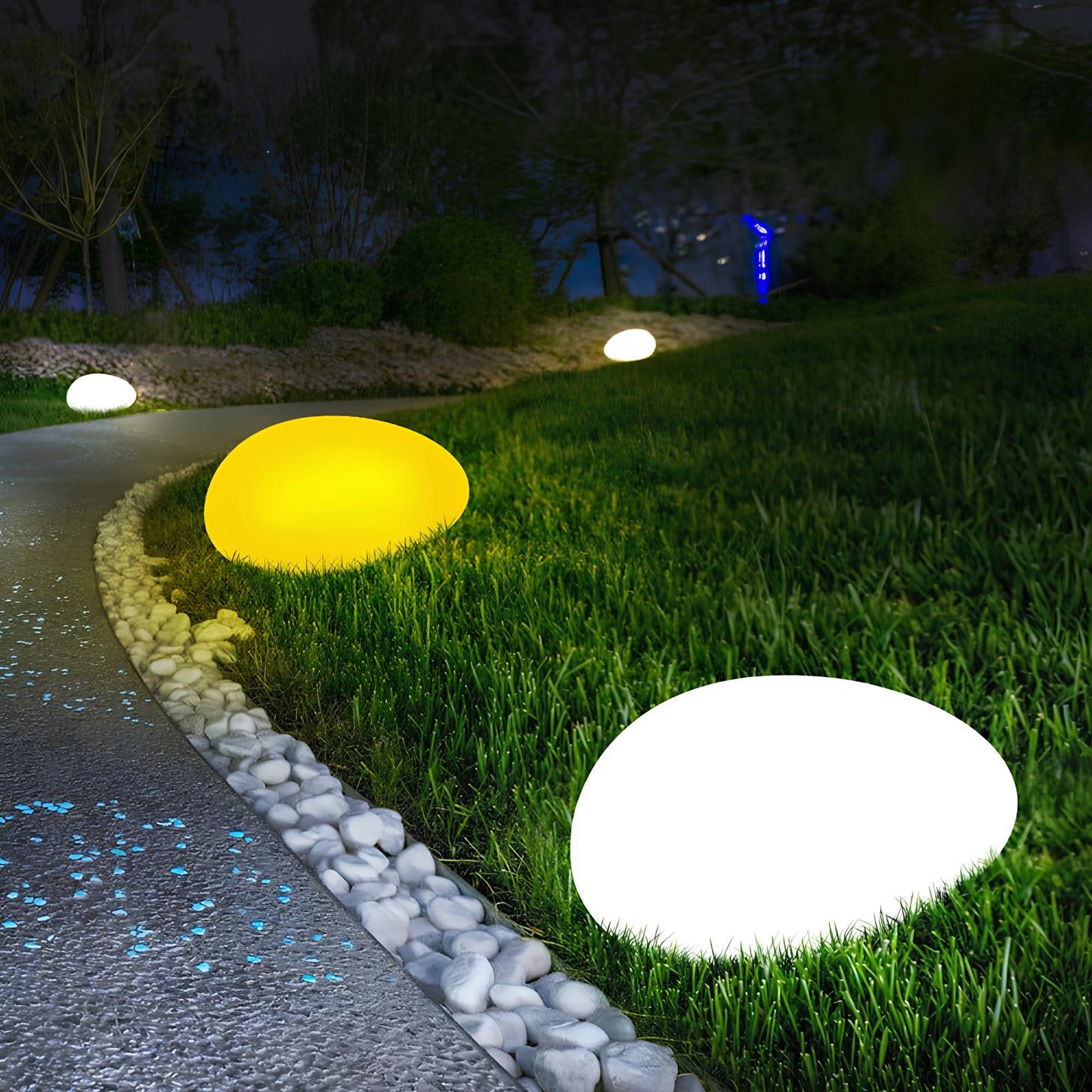 Kopfsteinpflaster Gartenlicht