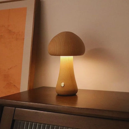 Lumishroom™ Lampu meja kayu
