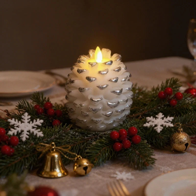 ForestHearth™ Velas de pinha sem chama