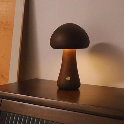 Lumishroom™ Lampu meja kayu