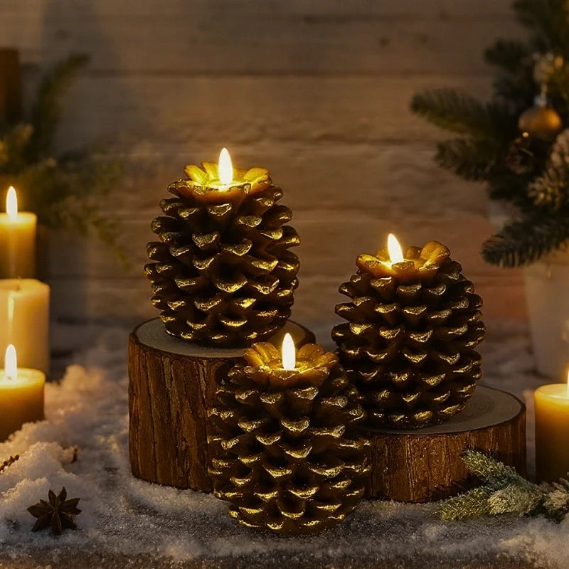 ForestHearth™ Lilin kon pine tanpa api
