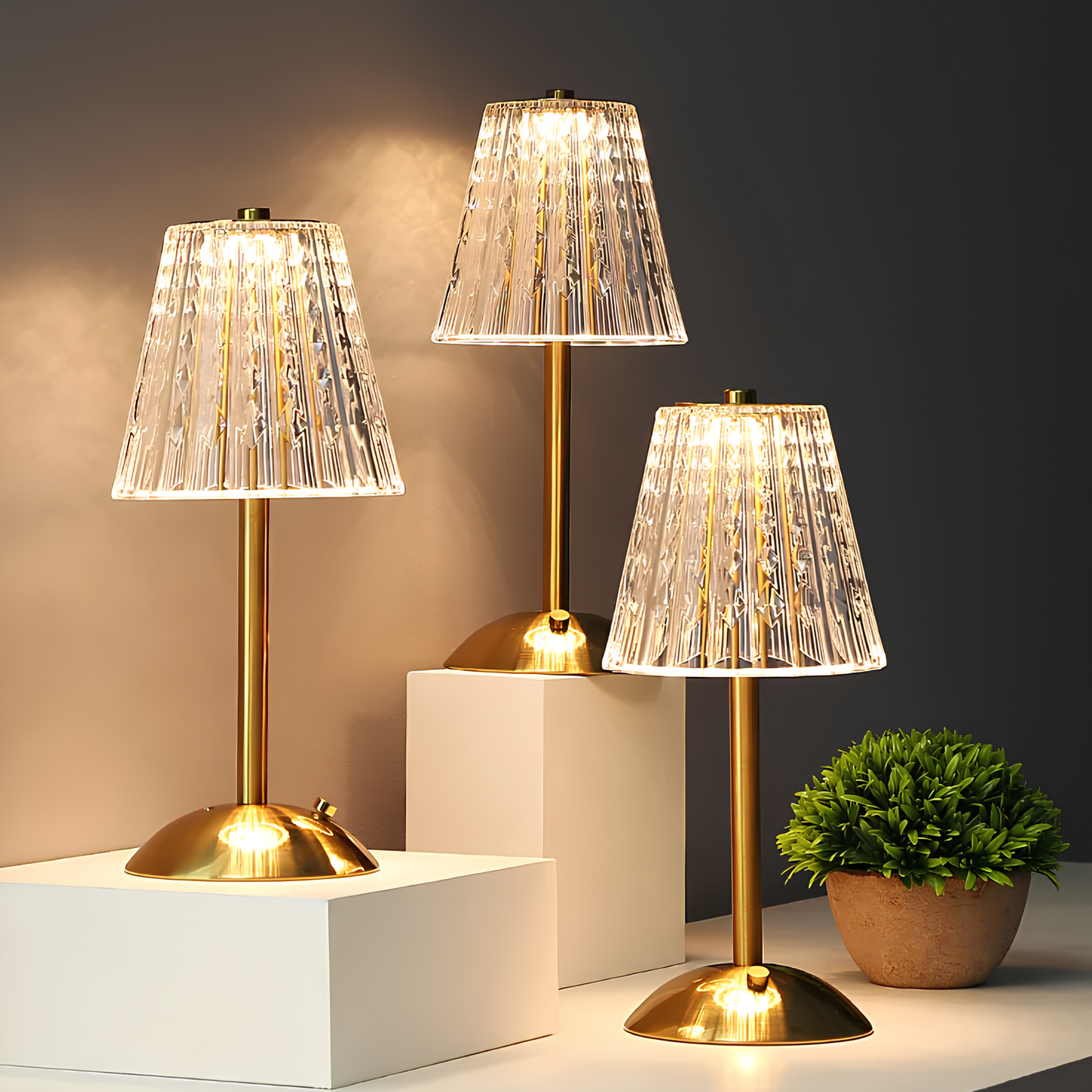 Golden Crystal Table Lamp