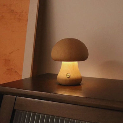 Lumishroom™ Lampu meja kayu