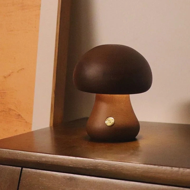Lumishroom™ Lampu meja kayu