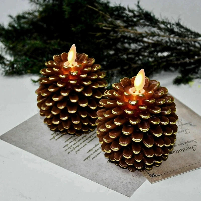 ForestHearth™ Lilin kon pine tanpa api