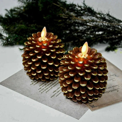 ForestHearth™ Lilin kon pine tanpa api