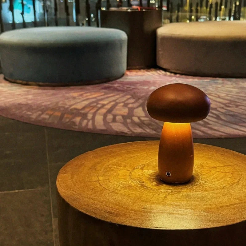 Lumishroom™ Lampu meja kayu