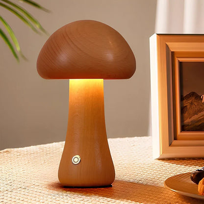 Lumishroom™ Lampu meja kayu