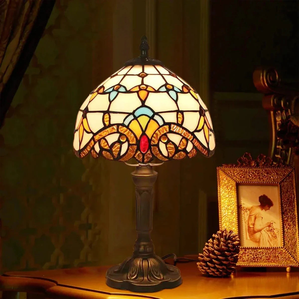 アンティークステンドグラスランプ – Restaurant.Lighting